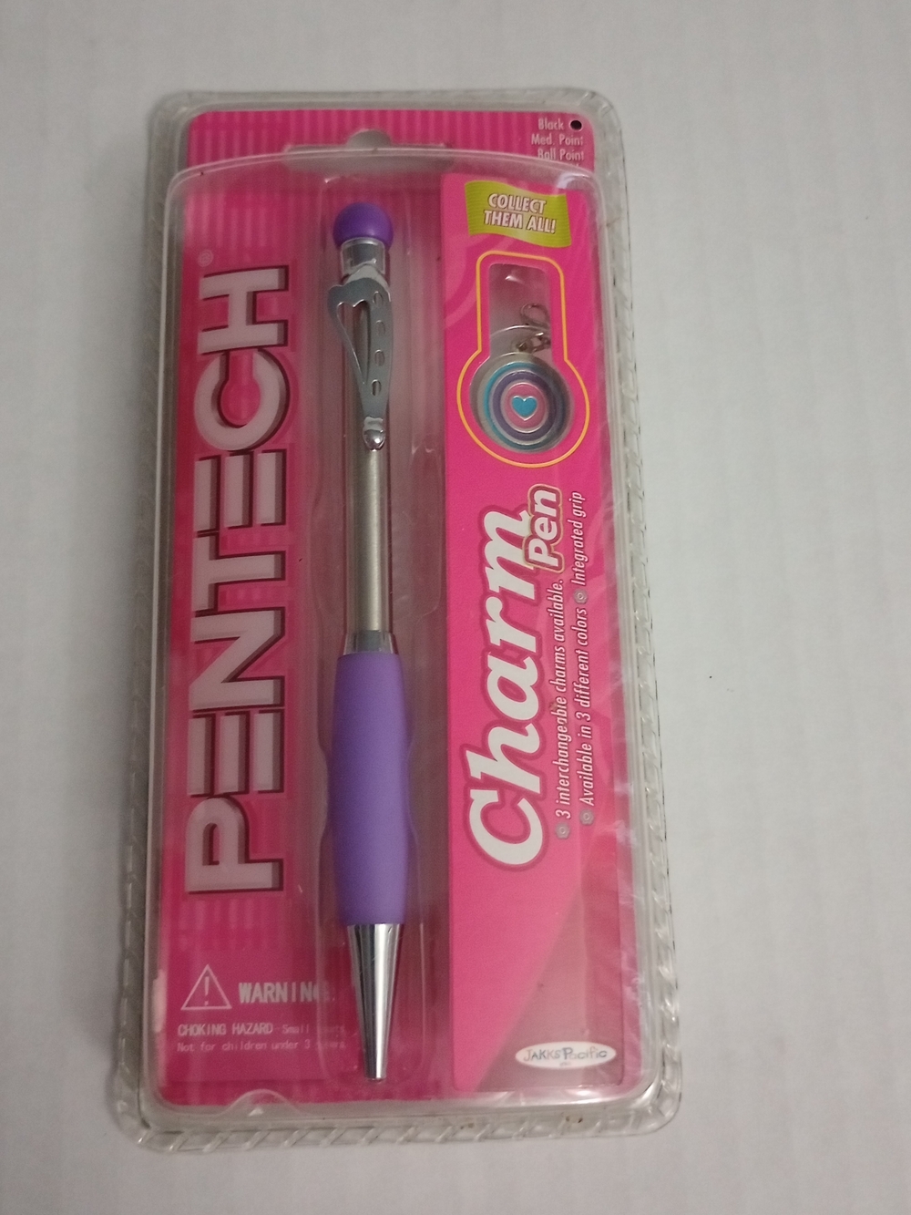 Pentech Charm Pen Purple 2005 Vintage Black Ink Ball Point Retractable